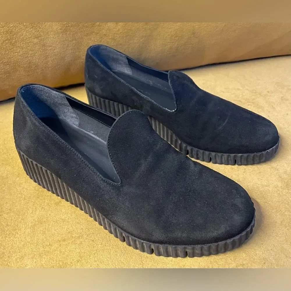 THE FLEXX black suede loafer wedge 8.5
